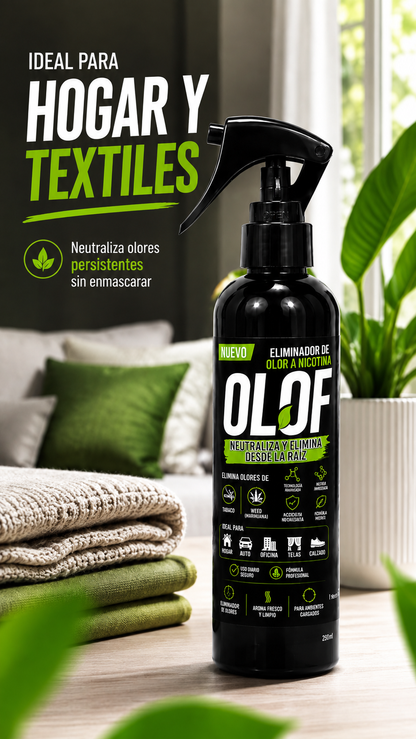 OLOF – Neutralizador de Olores Persistentes 250 ml (No los Disfraza, los Elimina)